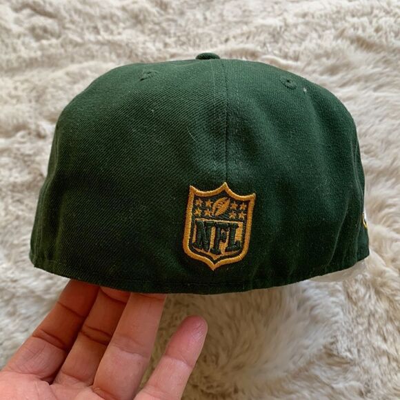 Vintage NFL‎ Green Bay Packers Football Embroidered New Era 59FIFTY Hat Sz 7 - Picture 5 of 11